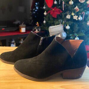 Lucky Brand Women's Fenley Ankle Bootie Black Suede Boho RL LV Boots Za